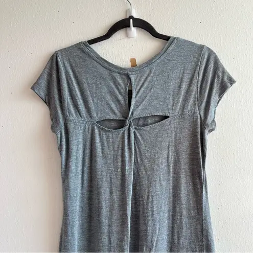 Lole Löle Dress Grey Twist Back Short Sleeves Athletic Dress Sz L GUC
