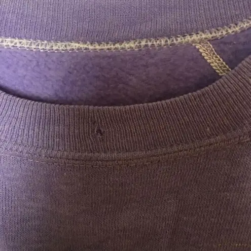 Vintage Purple Sweatshirt Women’s Size M Abstract Floral Print Pullover 80s Style Size M