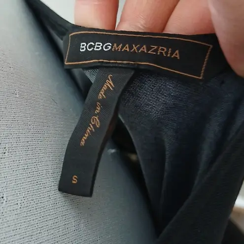 BCBG Maxazria black & white abstract midi dress size Small