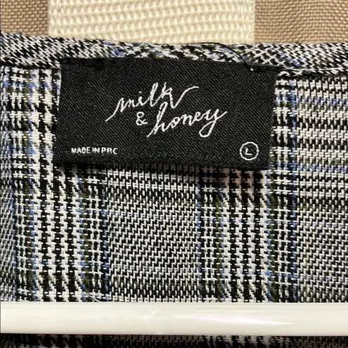 Milk & Honey Puff Blouse Gray Size L