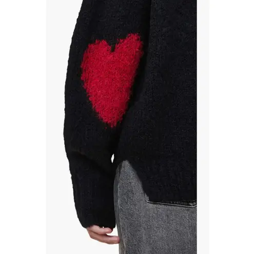 AllSaints Luv Heart Intarsia Crewneck Sweater