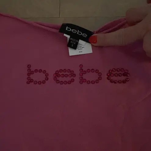 Bebe Y2K new without tags  stretch logo boatneck tee size S