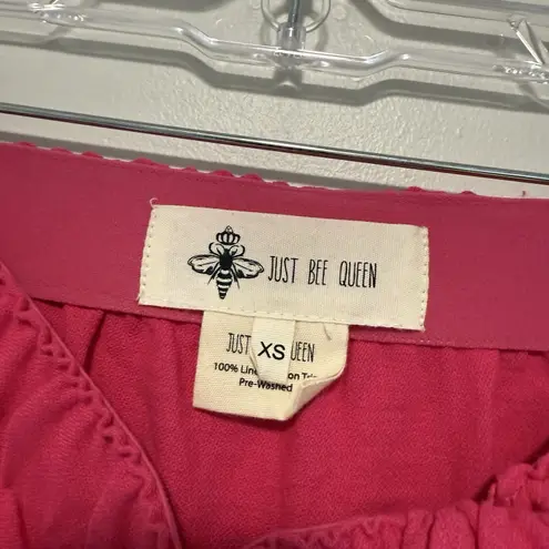 Just Bee Queen Fuchsia Pink Linen Set Tulum Skirt and Emma Bustier Crop Top