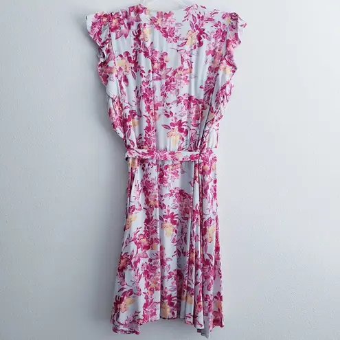 Ella Moss Floral Mini Ruffle Wrap Dress