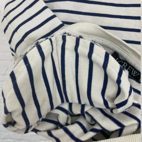 J.Crew Top Size XS Structured Muscle Tee Stripe Mariner Cotton Navy Ivory Blue