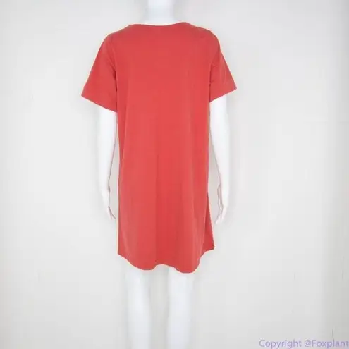 Roaman's red 100% cotton short sleeves dress with‎ pockets, size M Size M
