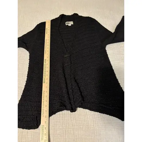 Habitat  Cardigan Women's Size Large Black Sweater Shacket Top 2-Button Front