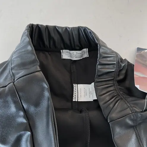 Haley & June Black Faux Leather Skirt Skort Size Women's Small NWT