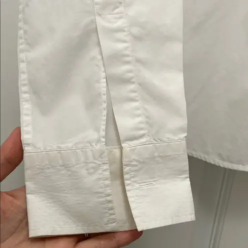 Emporio Armani 100% Cotton White Casual Hidden Button Up Top - Size 8