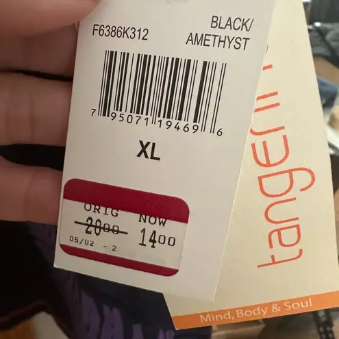 Tangerine  Black and Purple Fern Tank Top