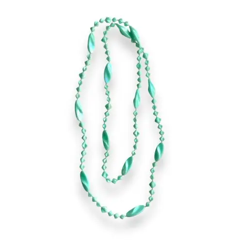 Women's Turqoise Long Twisted Beaded Lariat Necklace Boho Beachy Western Blue