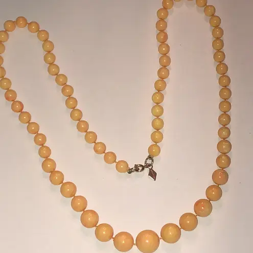 Sarah Coventry Vintage Light Peach Color Beaded Boho Necklace