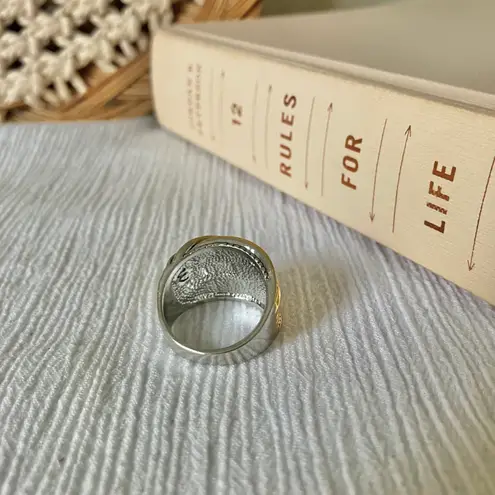 Boutique Cable Gold Silver Cable Inlay Rope Ring “Sicily” Crossover Multilayer Mixed Metal Jewelry