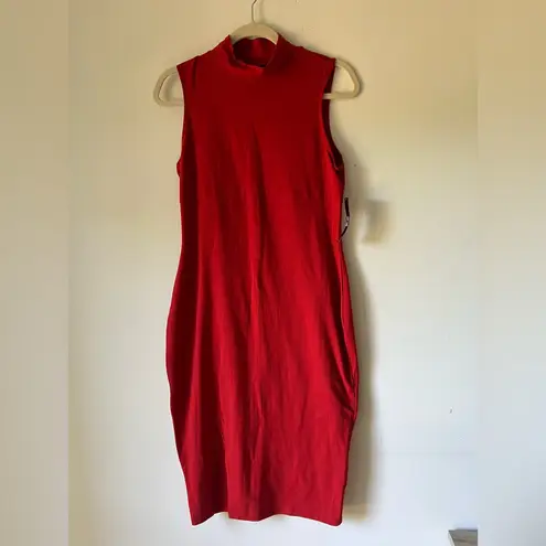 NY & Company Sleeveless Red Mock Neck Bodycon Dress Size M NWT Size M