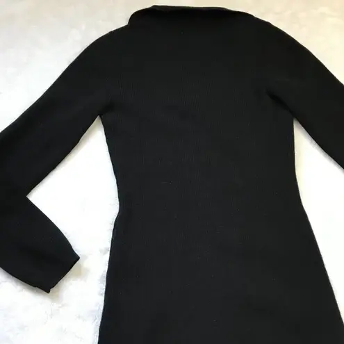 Wilfred Aritzia  Cove Dress Women's S Black Button Up Ribbed Sweater Viscose NEW