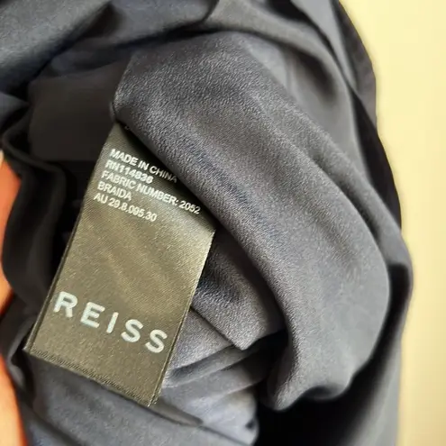 Reiss Navy Braida Frill Sleeve Dress