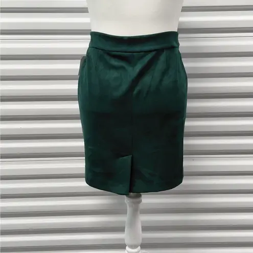 Kasper Womens Pencil Skirt Size XL Green Faux Suede Stretch Work Office Chic