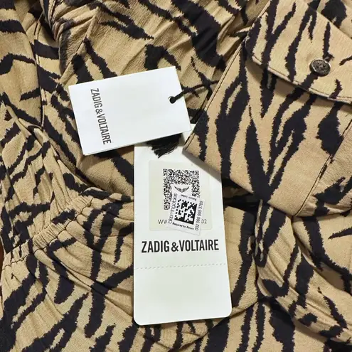 Zadig & Voltaire Rinka Tiger Print Long Sleeve Mini Dress, Size XS