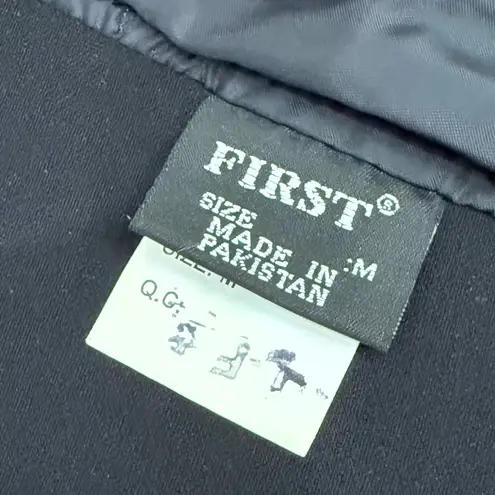 Vintage FIRST Black 100% Genuine Leather Biker Vest Women’s Halter Vest Size M Size M