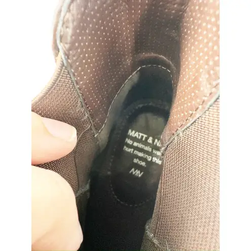 Matt & Nat Joliette Brown Vegan Faux Leather Chelsea Ankle Booties Size 39