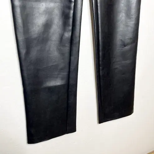 Aritzia Wilfred  Melina High Rise Faux Leather Straight Pants Black Size 0