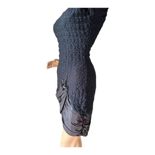 Vintage 80's Diamond's Run by Wayne Diamond sequin beaded black dress X