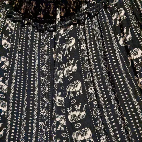 Kingston Grey Black and White Gauze Elephant Pants XL