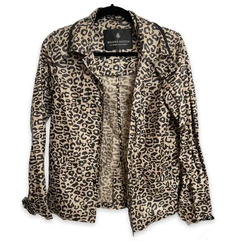 Scotch & Soda Maison Scotch Leopard Print Jacket Hood