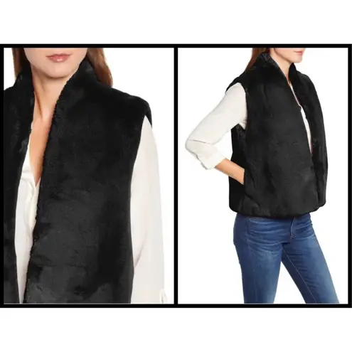 💕VELVET BY GRAHAM & SPENCER💕 Lux Faux Fur Vest ~ Black Small S NWT