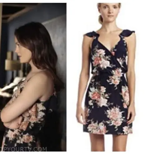 Joie Gossip Girl Blair Waldorf  blue silk floral dress