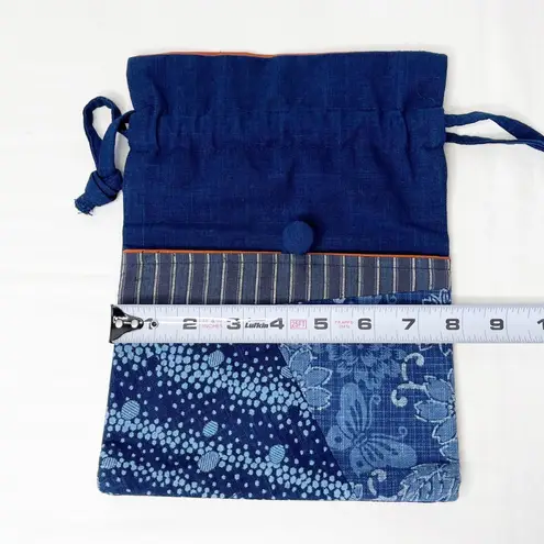 Handmade Denim Patchwork Pouch Purse Bag Blue NWOT