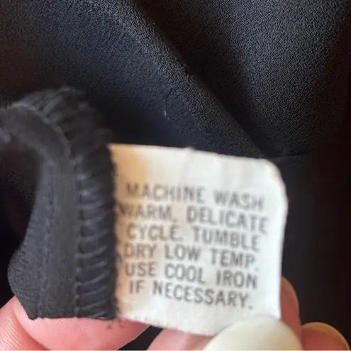 Neiman Marcus VINTAGE Women’s Sheer Black Long Sleeve Peplum Beaded Blouse Sz 4 - Image 9