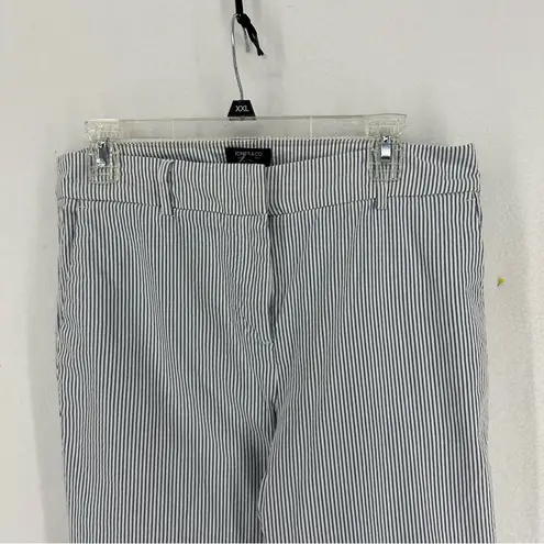 Jones New York  Striped Straight Leg Pants Womens 10 Blue