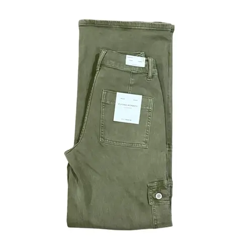 Vervet FLYING MONKEY Women's Cargo Pants Olive Green Wide Leg Size W24 L32
