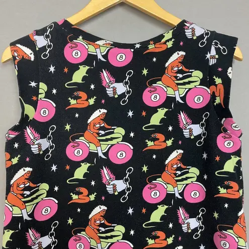 Nooworks Muscle Tee Mean Machine Print Size Large Motorcycle Rat Devil Lady