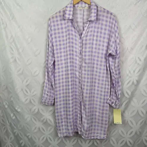 Live to be spoiled Oversized Button Down Shirt Dress Size L NWT