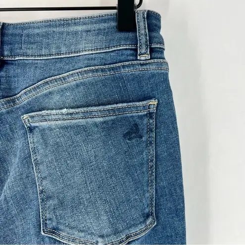 DL1961 Emma Power Legging Kilgore Frayed Raw Hem Stretch Medium Wash Denim