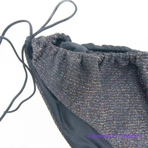 NEW It’s Now Cool the gathered tie pant bikini bottom black lurex, size L Size L
