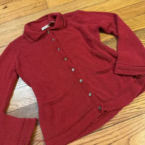 Laura Ashley VTG Red orange button up cardigan
