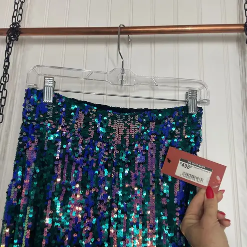 NWT Alix NYC High Waisted Sequin Kimmel Pants Size S Aurora Blue