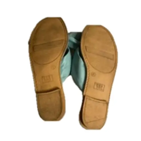 Minimalist Sage Green Knot Slide Sandals Time and Tru Women’s 8 Blue