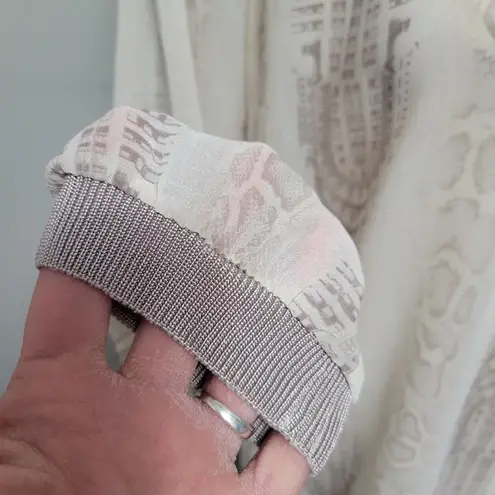 Elie Tahari x Design Nation reptile cityscape sheer blouse size large