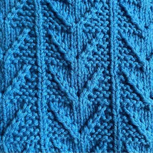 Handmade Vintage Women's Hand Cable Knit Wool Sweater Blue Half Heart Chunky Warm Small