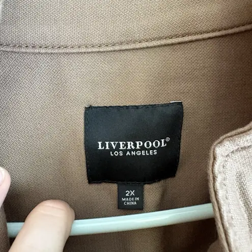 Liverpool Los Angeles Utility Jacket Womens 2X Brown Casual Fall Layering Bomber