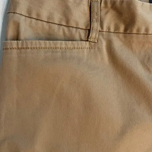 Liz Claiborne  Sloane Flat Front Ankle Chinos Khakis Size 14 Pockets Earthy Tan