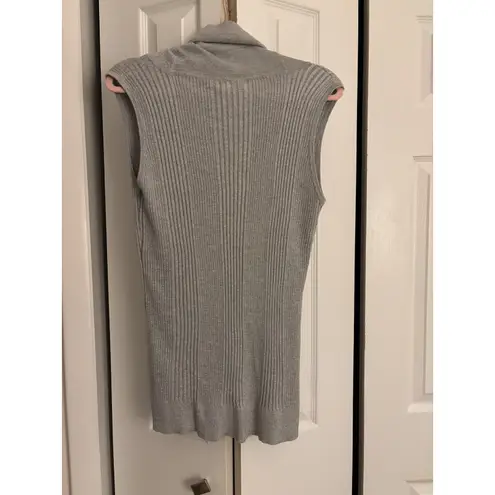 Joseph A . Silver Rib Knit Cowl Neck Top – Size XL, NWT, Sweater Tank, MSRP $48