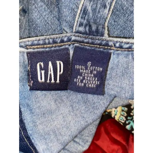 Gap Women's Vintage  Overall Denim Dress Jumper Light Wash Size Small Back Zipper