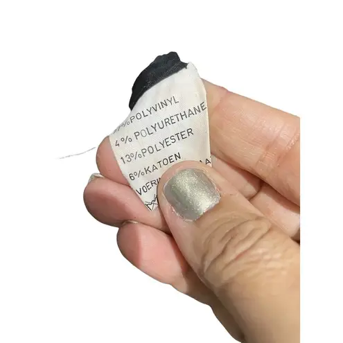 None Women's Vest Full Zip Belted Leather Black Size M Vintage Grunge Moto