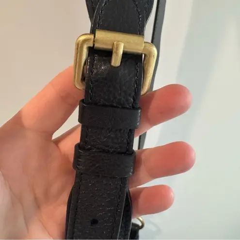 Henri Bendel Black Leather Dylan Tassel Mini Messenger Bag with Cole Haan Strap