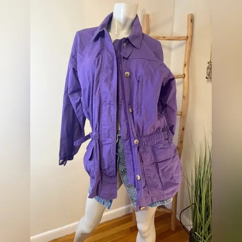 L.L. Bean Women's Chore Barn Coat Jacket Purple Long Rain Active Vintage Medium